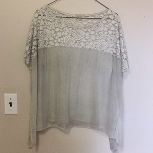 Ethereal Lace & Silver Silk Top